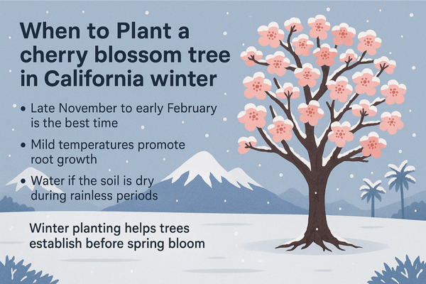 Cherry Blossom Trees Grow İn California Winter